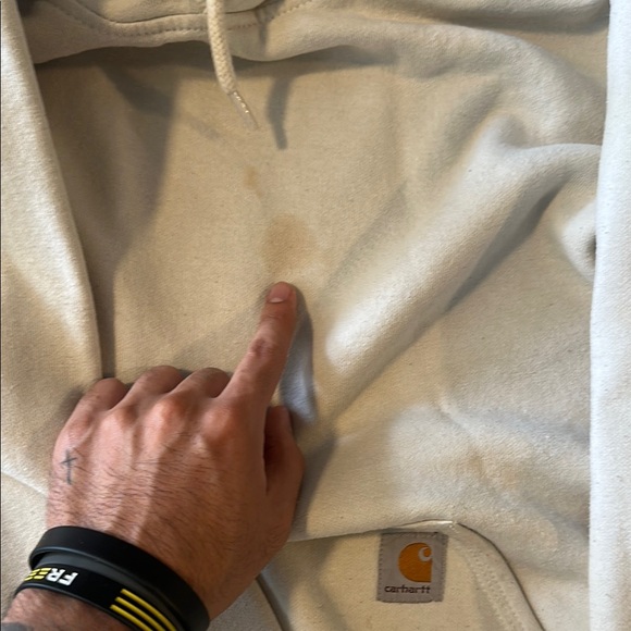 Carhartt Men's Cream Hoodie - Picture 4 of 7